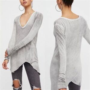 We The Free Long Long Beach Gray Tee (L)